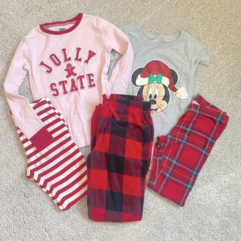 Christmas pajamas Disney Minnie Mouse NWT pants and tops plaid old navy